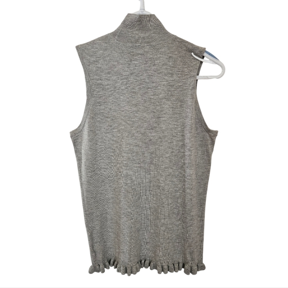 Tristan Gray Ruffled Hem Mock Neck Sleeveless Sweater - XL​​​​​​ - Picture 2 of 3
